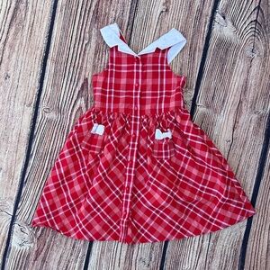 Janie and Jack Red Plaid Dress with White Collar